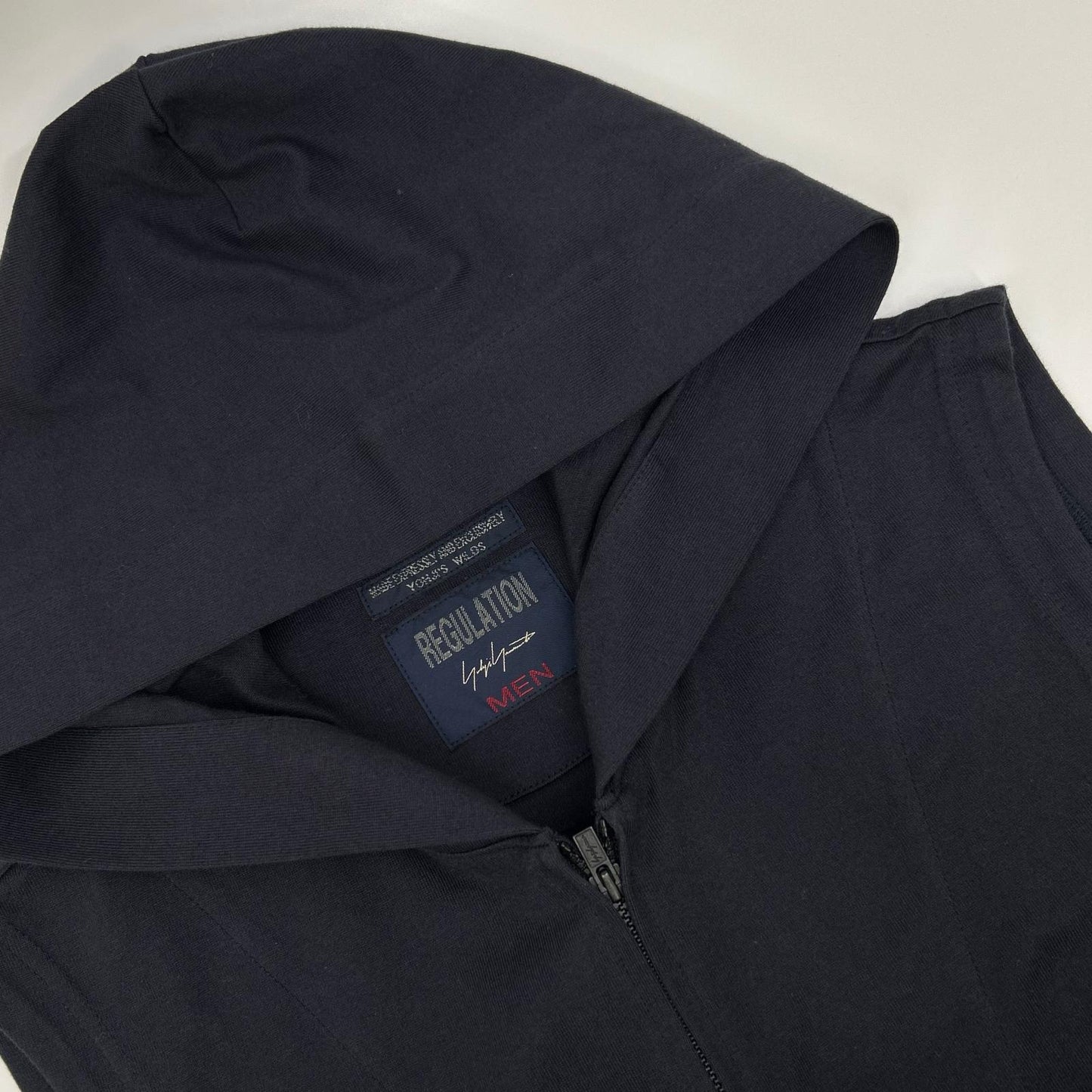 REGULATION Yohji Yamamoto レギュレーション ヨウジヤマモト ネイビー HIGH DENSITY JERSEY HOODED ZIP VEST ベスト