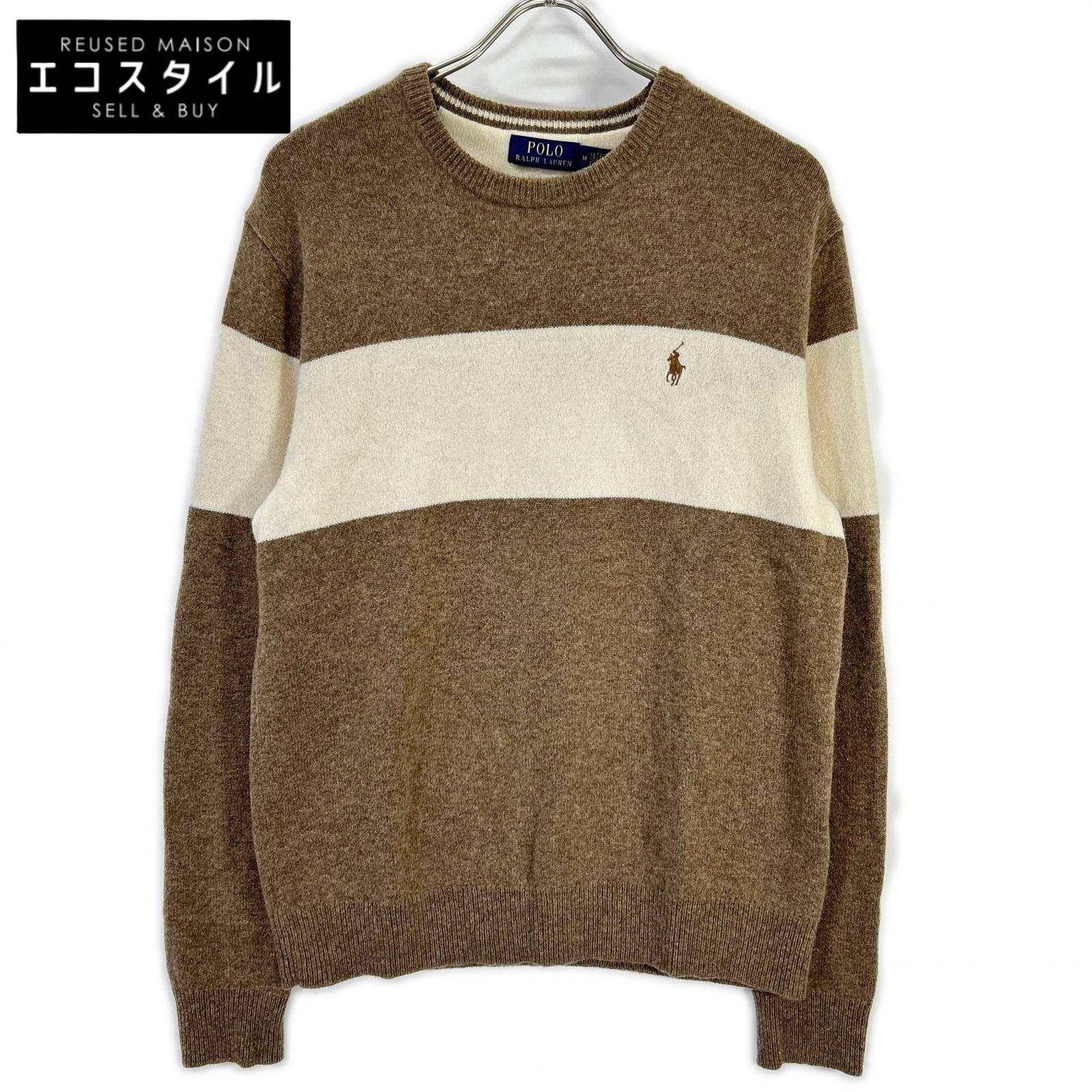 POLO RALPH LAUREN Polo Ralph Lauren Beige x White Border Wool Knit Top