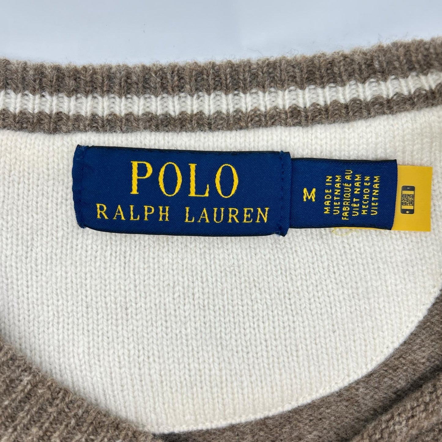 POLO RALPH LAUREN Polo Ralph Lauren Beige x White Border Wool Knit Top