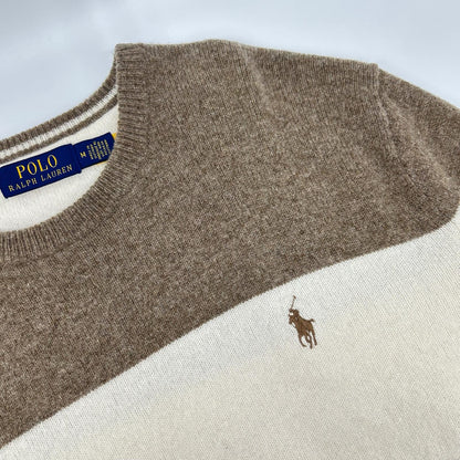 POLO RALPH LAUREN Polo Ralph Lauren Beige x White Border Wool Knit Top