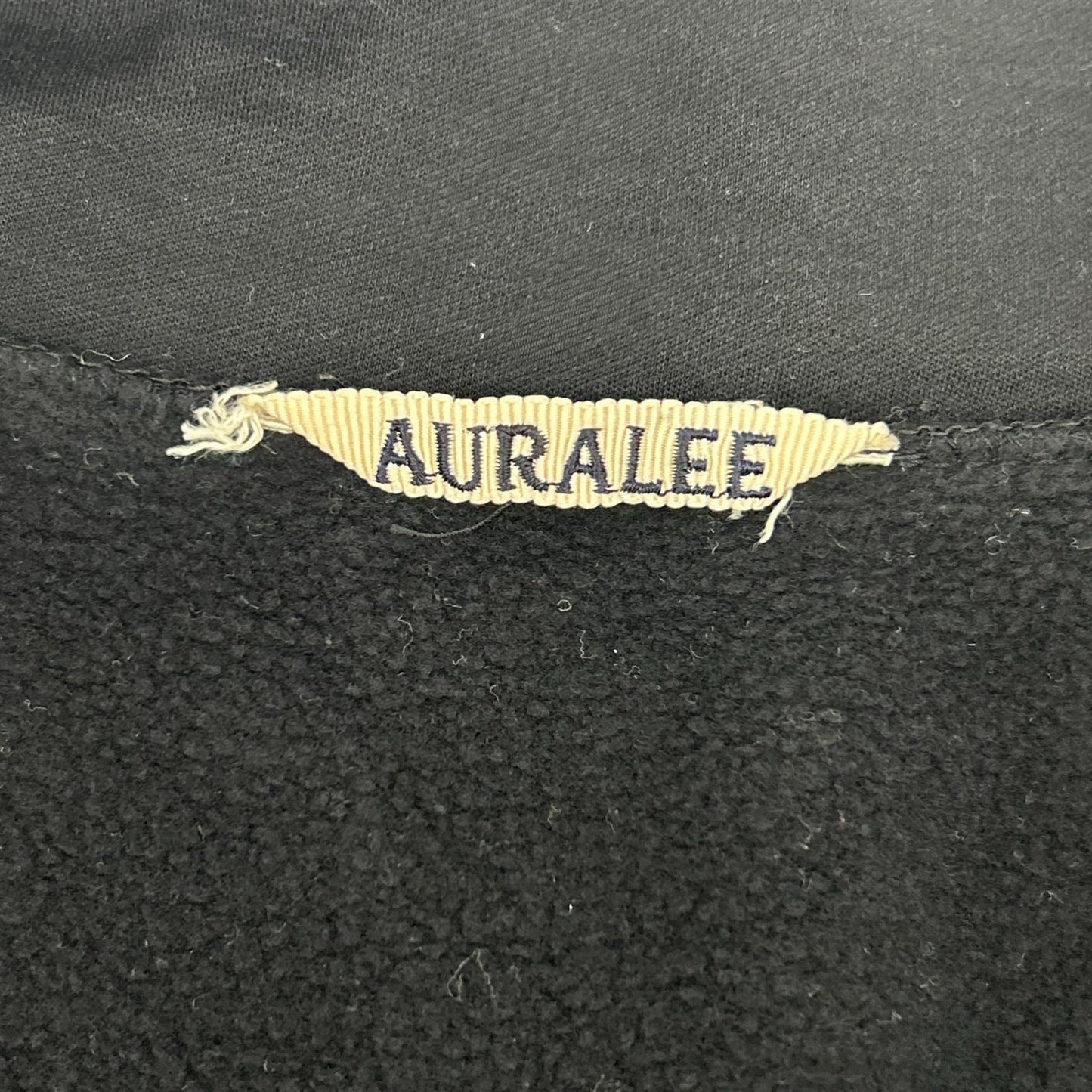 AURALEE 20AW A20AP01NU Black ELASTIC HIGH GAUGE SWEAT HALF ZIP Top
