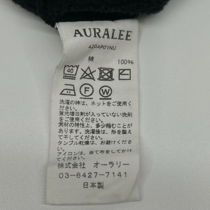 AURALEE 20AW A20AP01NU Black ELASTIC HIGH GAUGE SWEAT HALF ZIP Top