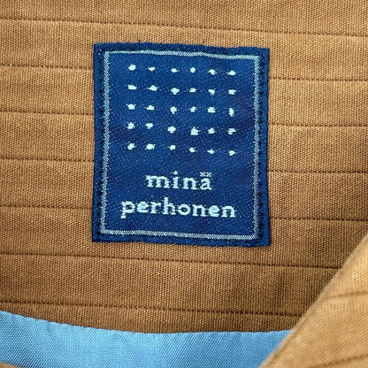 mina perhonen 皆川明 na3589 棕色 几何图腾 连衣裙 连衣裙