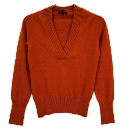 Loro Piana ロロピアーナ MAA4530 オレンジ Vネック長袖 95カシミヤ ニットカットソー トップス