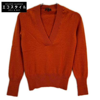Loro Piana ロロピアーナ MAA4530 オレンジ Vネック長袖 95カシミヤ ニットカットソー トップス