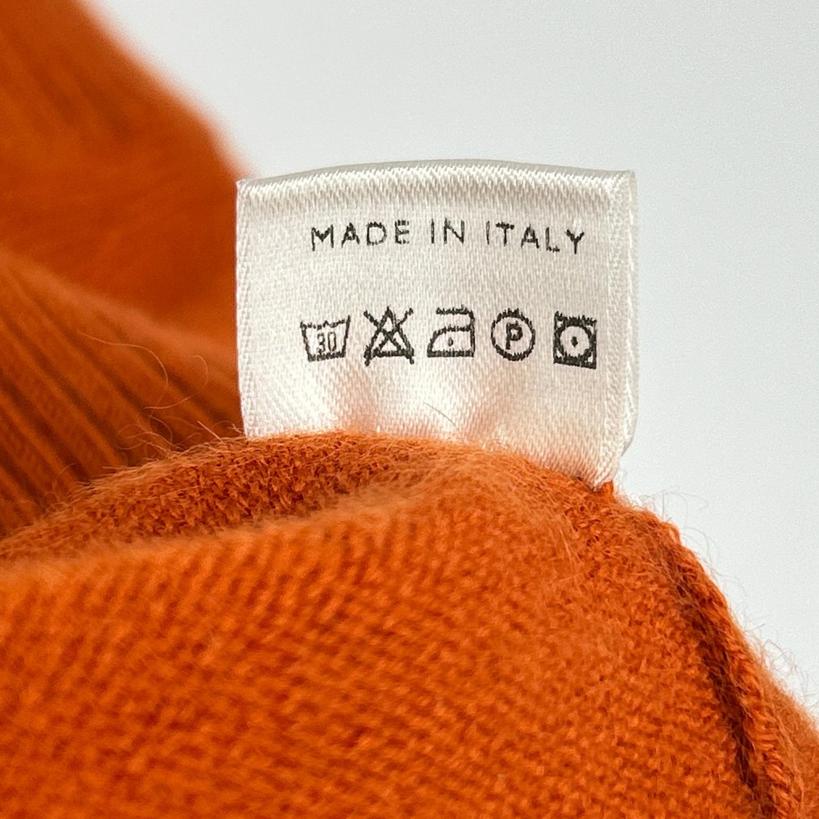 Loro Piana ロロピアーナ MAA4530 オレンジ Vネック長袖 95カシミヤ ニットカットソー トップス