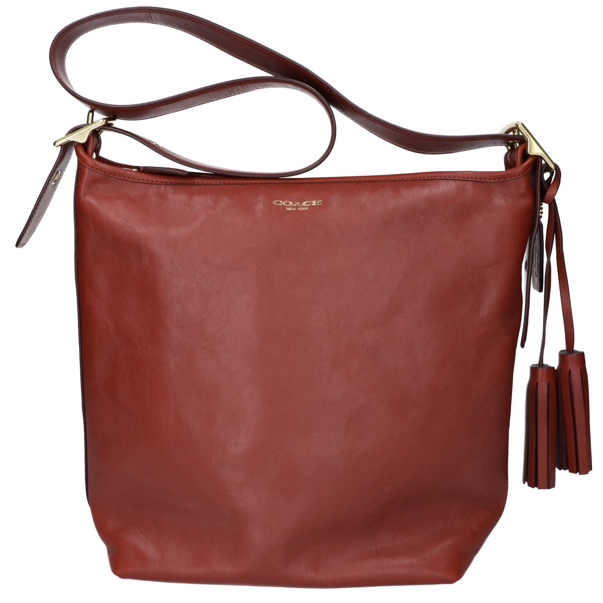 COACH コーチ 19889 ブラウン タッセルレザー ショルダーバッグ ショルダーバッグ