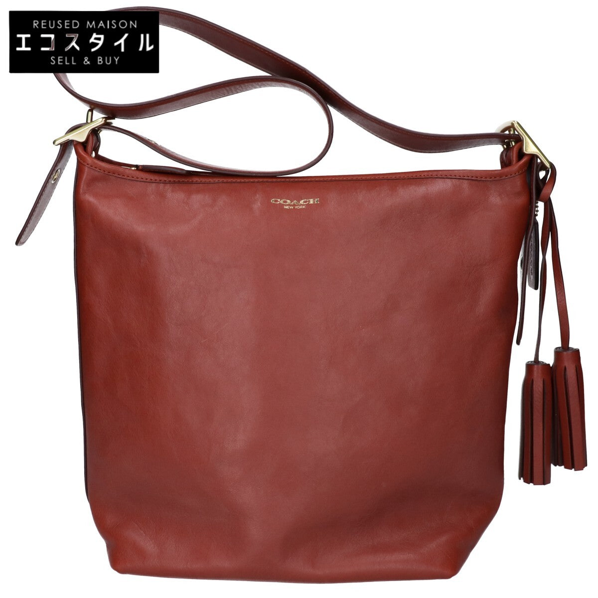 COACH コーチ 19889 ブラウン タッセルレザー ショルダーバッグ ショルダーバッグ