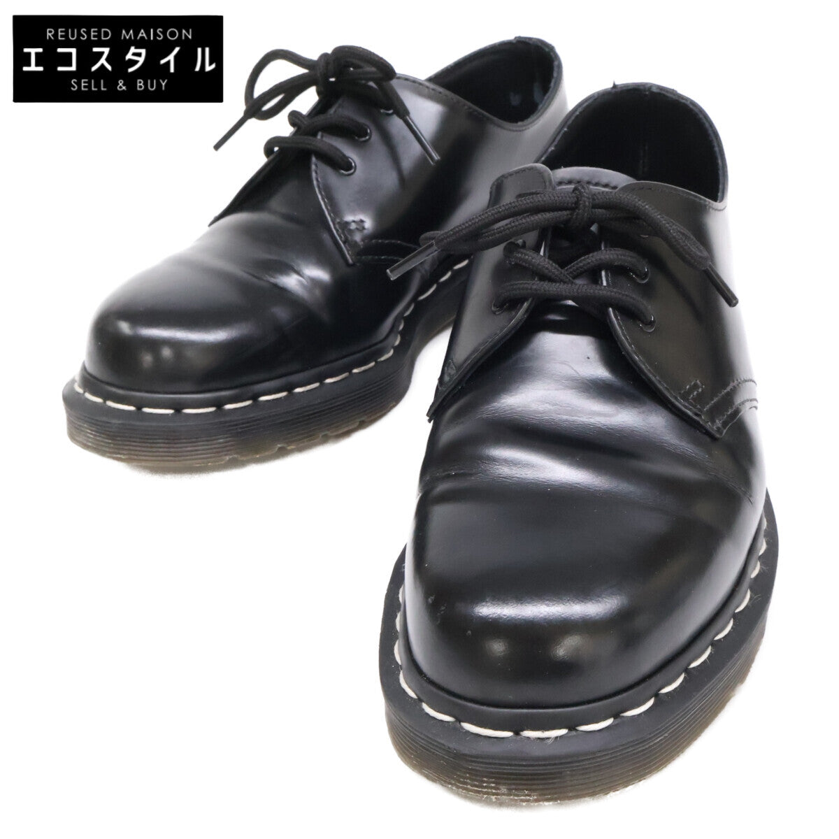 Dr. Martens 马丁靴 24757 1461 白色缝线 3 孔皮鞋 皮鞋