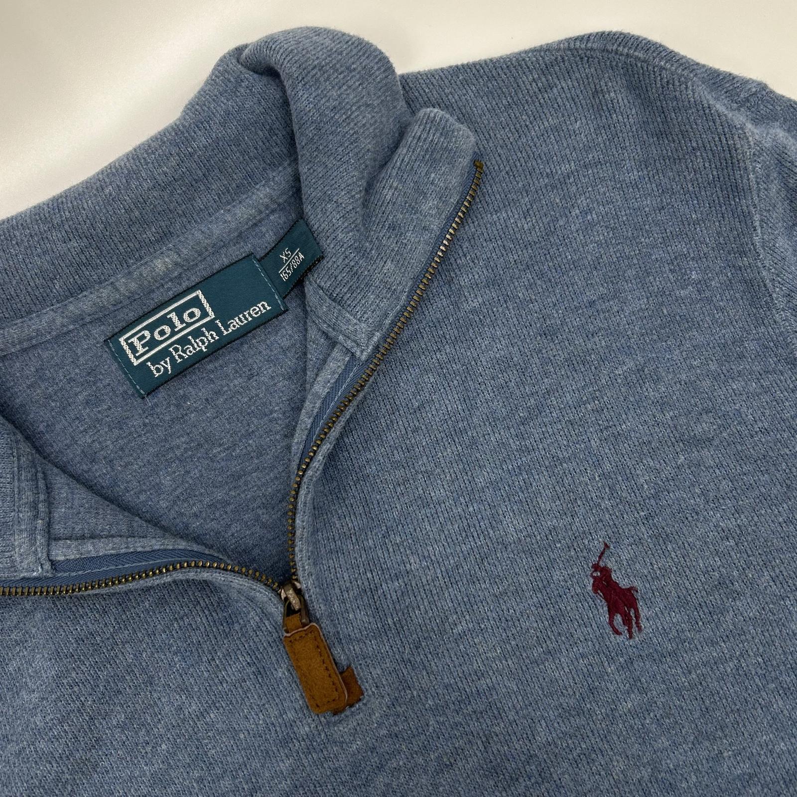 POLO RALPH LAUREN ポロ ラルフローレン ブルー ハーフジップ ニット