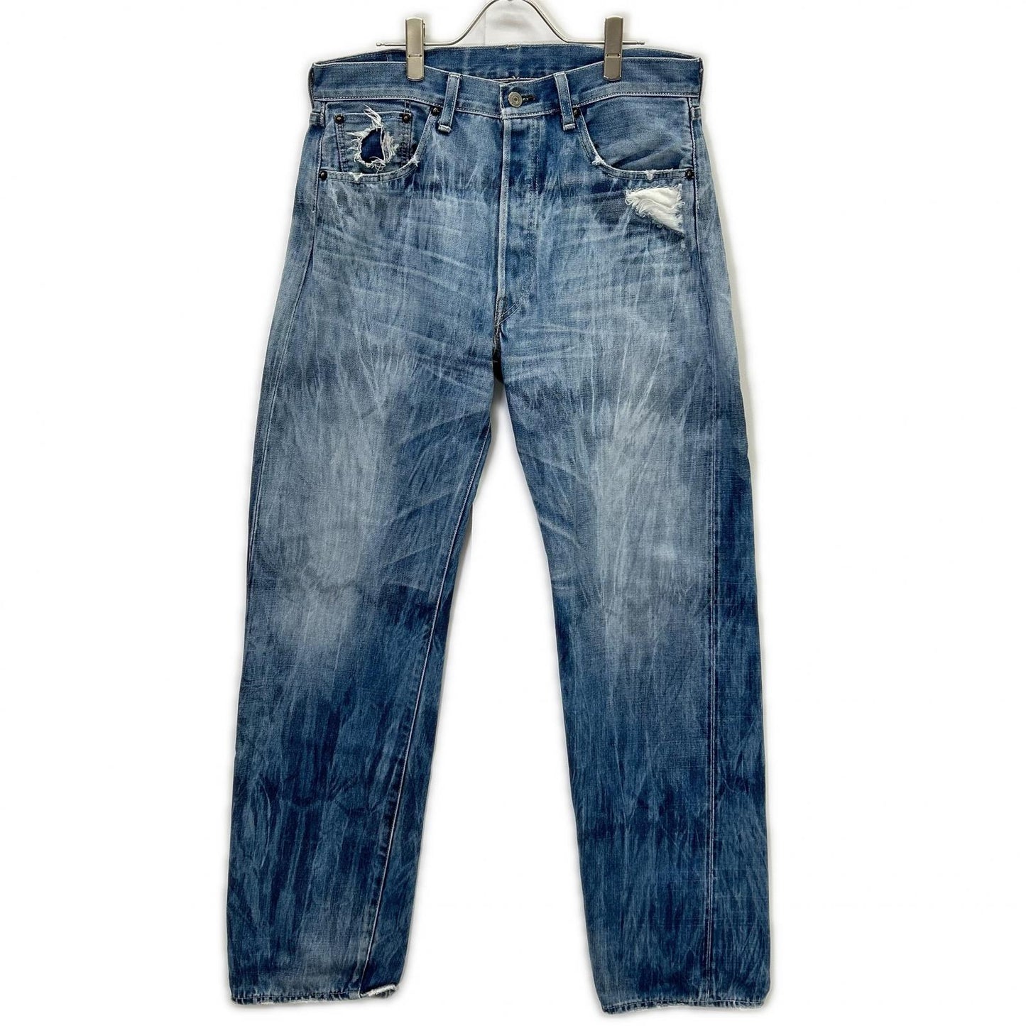 LEVI'S リーバイス 【VINTAGE CLOTHING】50154-0091 1954年 復刻 501XX ブルー ボタンフライ ダメージ加工デニムパンツ ボトムス