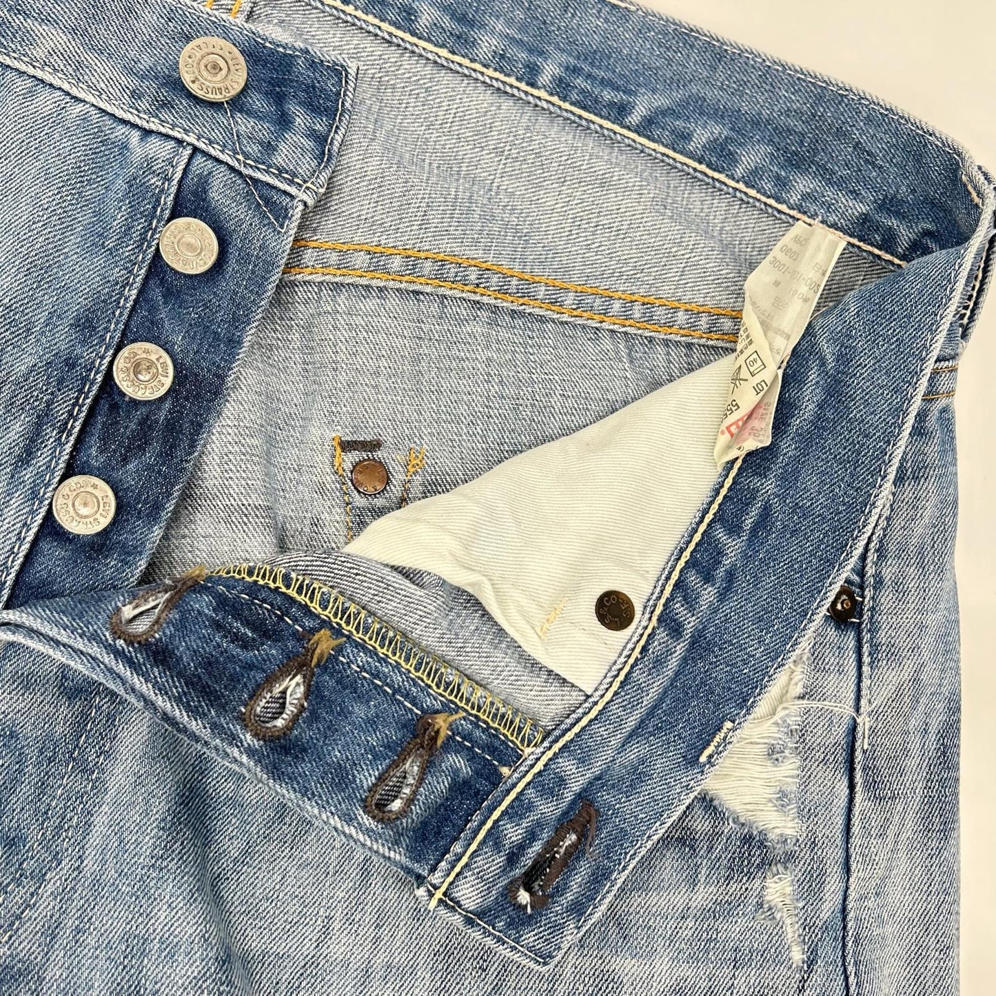 LEVI'S リーバイス 【VINTAGE CLOTHING】50154-0091 1954年 復刻 501XX ブルー ボタンフライ ダメージ加工デニムパンツ ボトムス