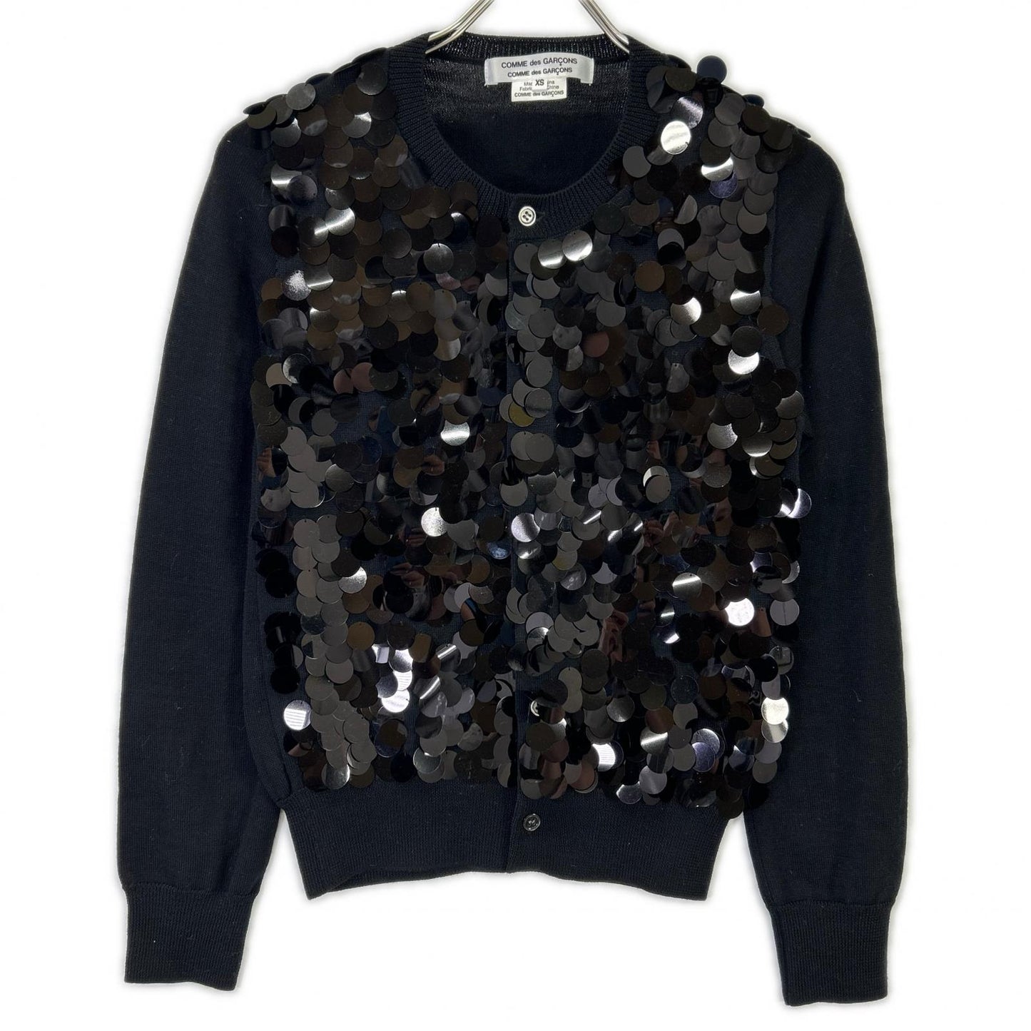 COMMEdesGARCONS COMMEdesGARCONS コムデギャルソンコムデギャルソン（コムコム） RB-N012 ブラック スパンコール カーディガン トップス
