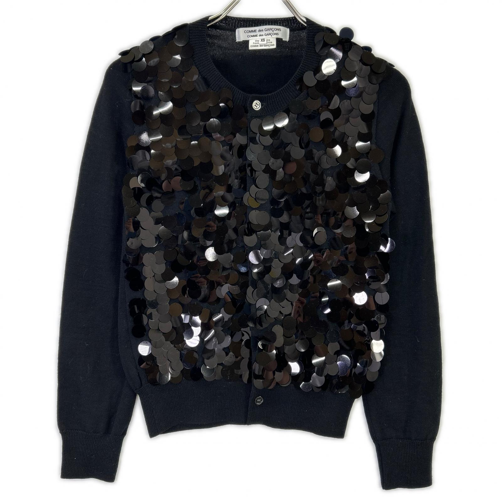COMMEdesGARCONS COMMEdesGARCONS コムデギャルソンコムデギャルソン（コムコム） RB-N012 ブラック スパンコール カーディガン トップス