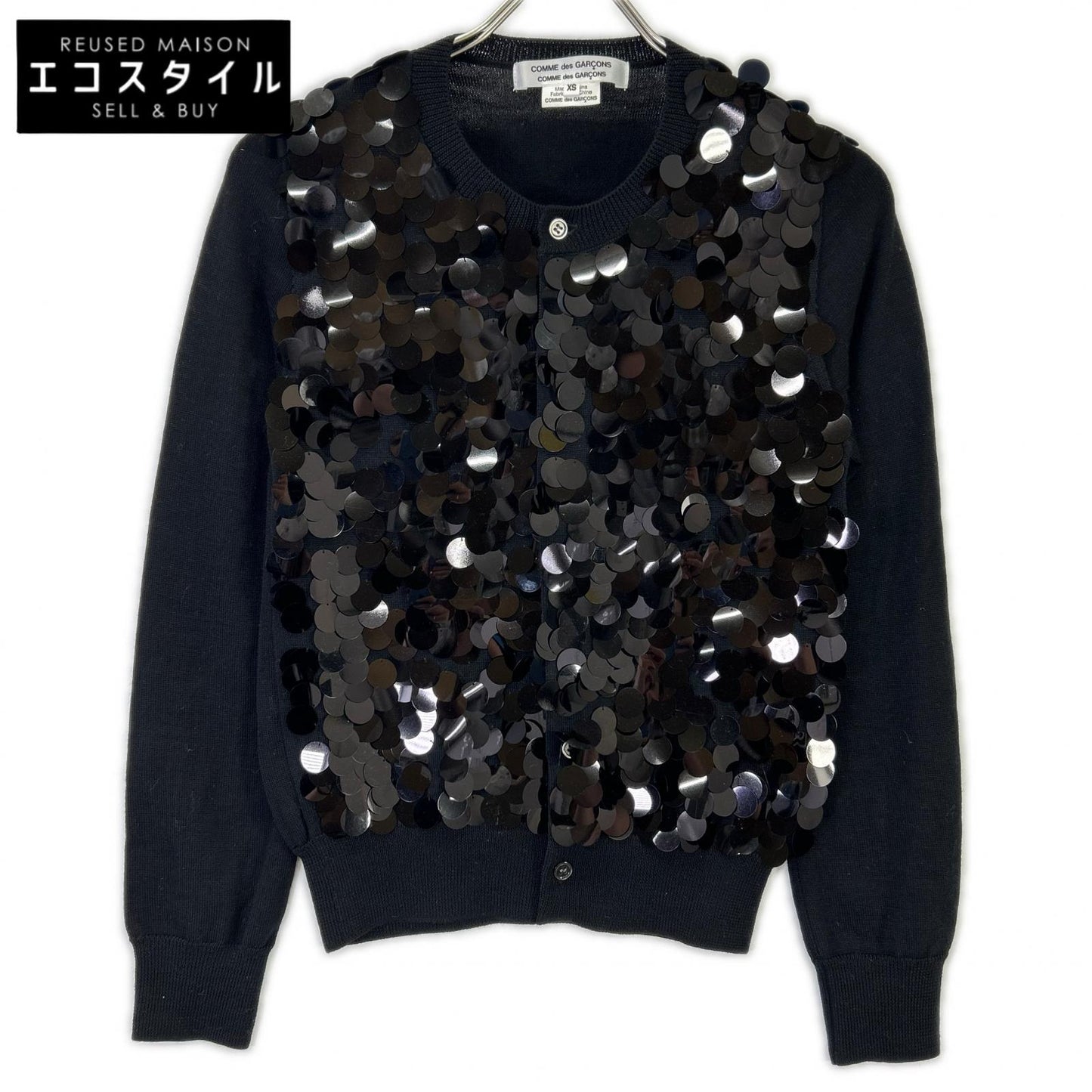 COMMEdesGARCONS COMMEdesGARCONS 川久保玲COMMEdesGARCONS（コムコム）RB-N012 黑色亮片开衫上衣