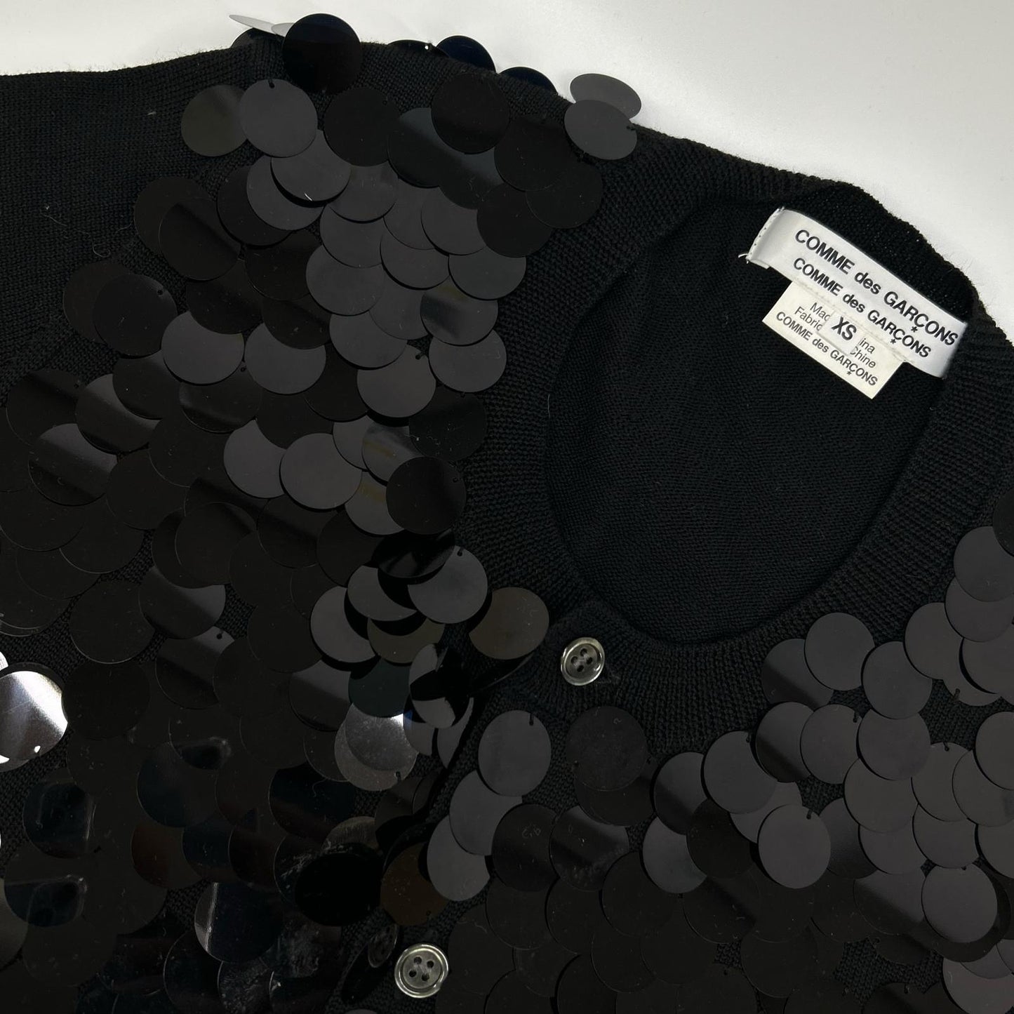 COMMEdesGARCONS COMMEdesGARCONS コムデギャルソンコムデギャルソン（コムコム） RB-N012 ブラック スパンコール カーディガン トップス