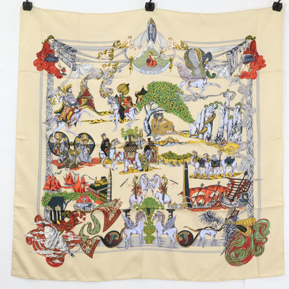HERMES エルメス 【新品同様】Au FIL de la SOIE カレ90 シルク スカーフ