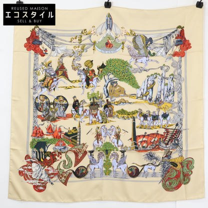 HERMES エルメス 【新品同様】Au FIL de la SOIE カレ90 シルク スカーフ