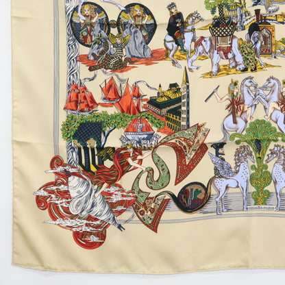 HERMES エルメス 【新品同様】Au FIL de la SOIE カレ90 シルク スカーフ