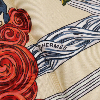 HERMES エルメス 【新品同様】Au FIL de la SOIE カレ90 シルク スカーフ