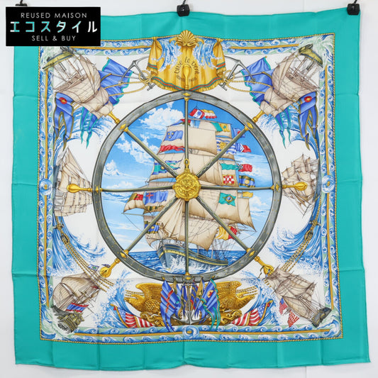 HERMES エルメス VIVE LE VENT 風よ吹け カレ90 シルク スカーフ