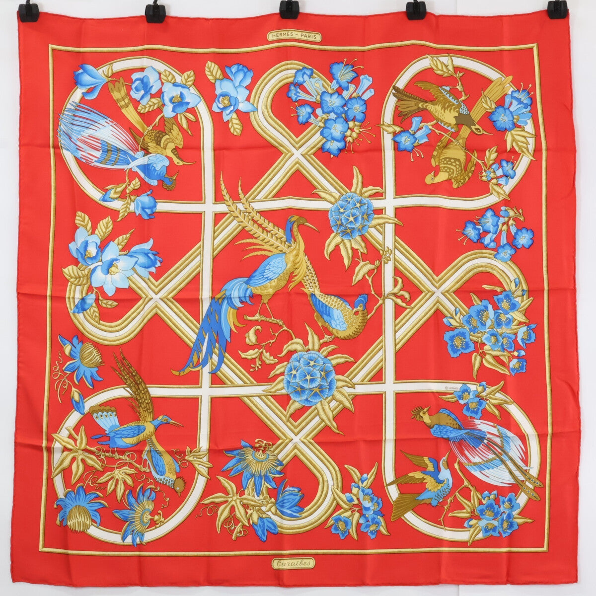 HERMES エルメス Caraibes カリブ朝 カレ90 スカーフ