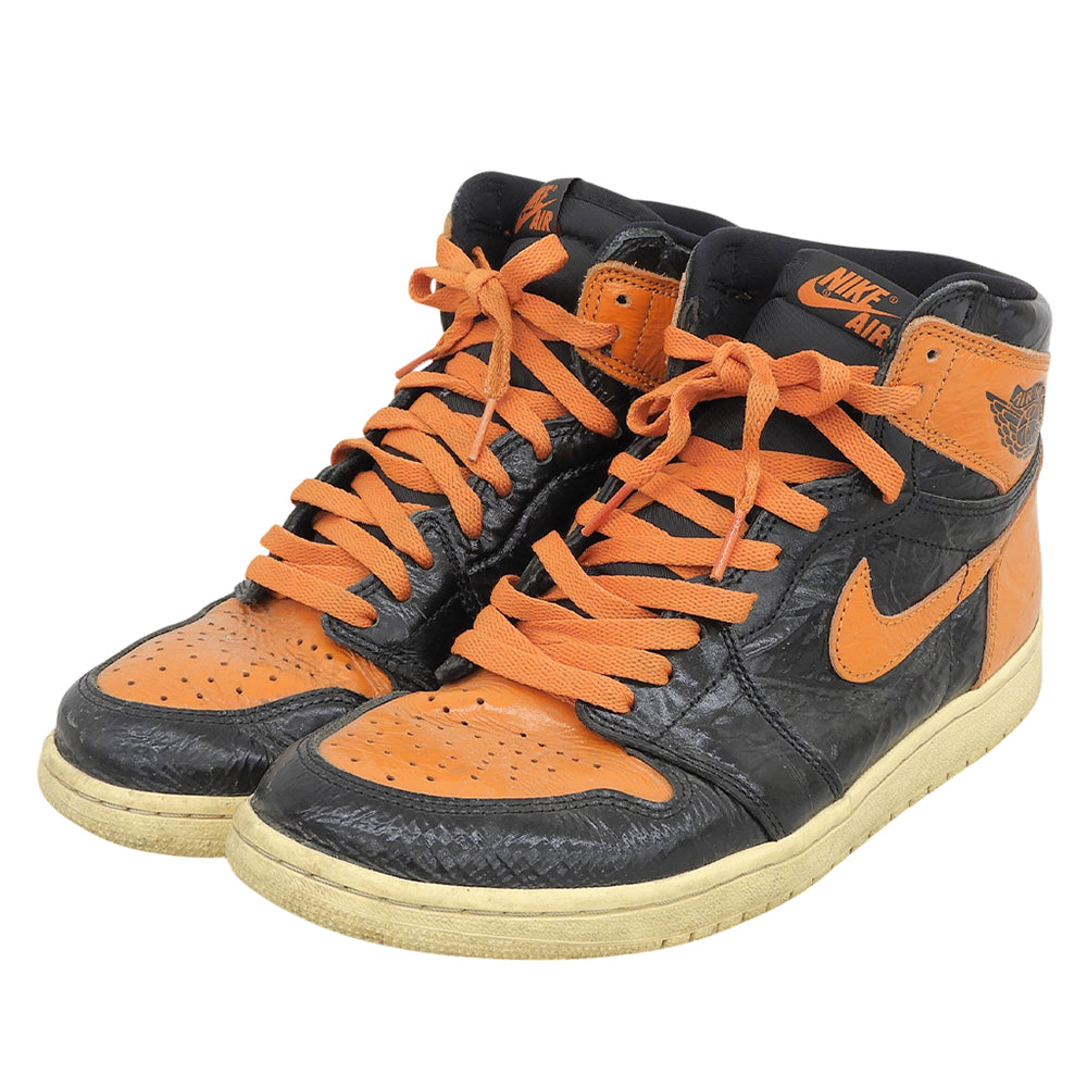 NIKE ナイキ エアジョーダン1 ハイ シャッタード バックボード3.0 シューズ メンズ オレンジ×ブラック 27.5cm 555088-028 シューズ