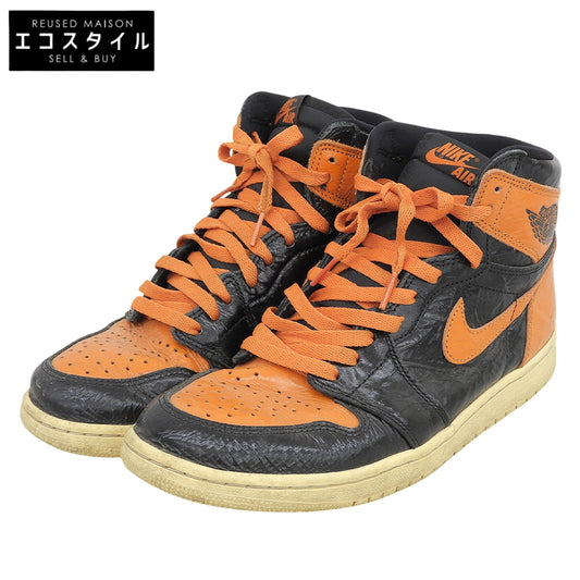 NIKE ナイキ エアジョーダン1 ハイ シャッタード バックボード3.0 シューズ メンズ オレンジ×ブラック 27.5cm 555088-028 シューズ