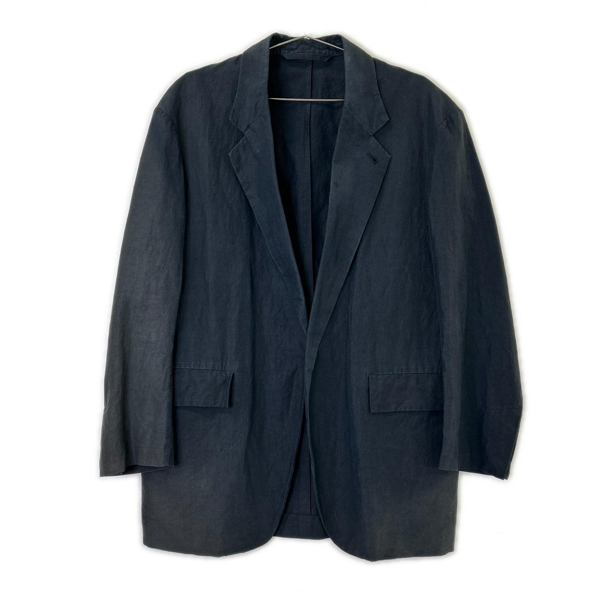 Phlannel Phlannel navy cotton × linen tailored jacket jacket