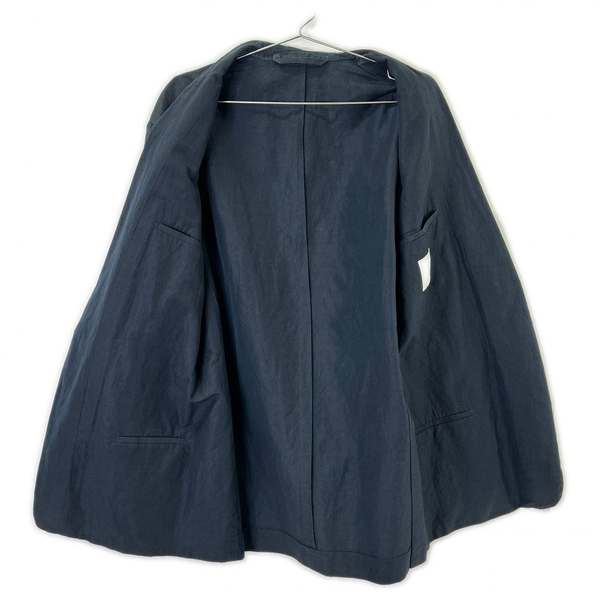 Phlannel Phlannel navy cotton × linen tailored jacket jacket