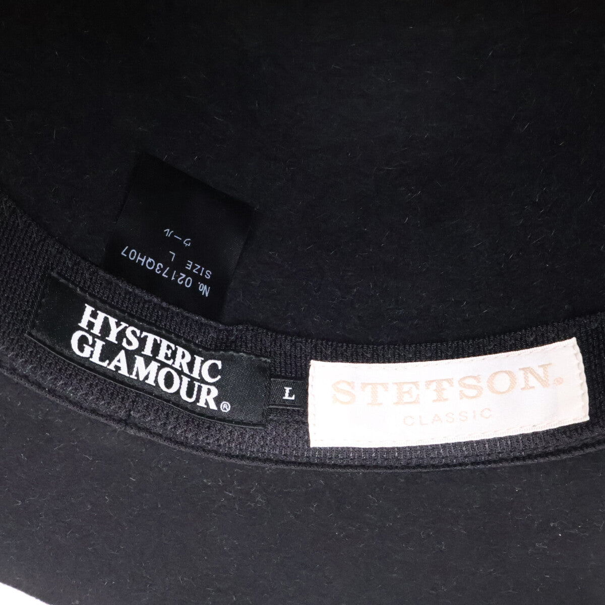 HYSTERIC GLAMOUR ヒステリックグラマー x STETSON ステットソン 【美品】02173QH07 MESSAGE 刺繍リボンハット 帽子