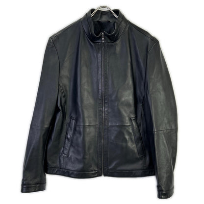 HUGO BOSS ヒューゴボス 10204714 ブラック オールレザー シングルライダースジャケット ジャケット