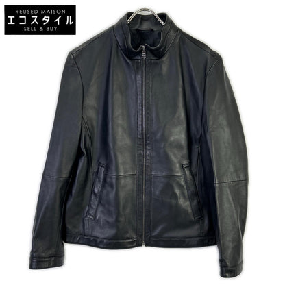 HUGO BOSS ヒューゴボス 10204714 ブラック オールレザー シングルライダースジャケット ジャケット
