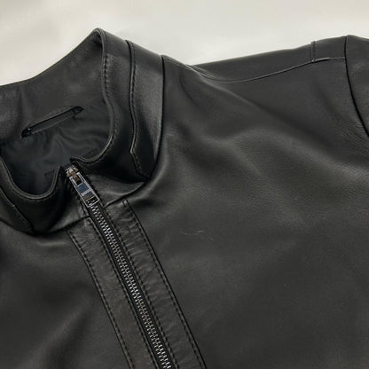 HUGO BOSS ヒューゴボス 10204714 ブラック オールレザー シングルライダースジャケット ジャケット