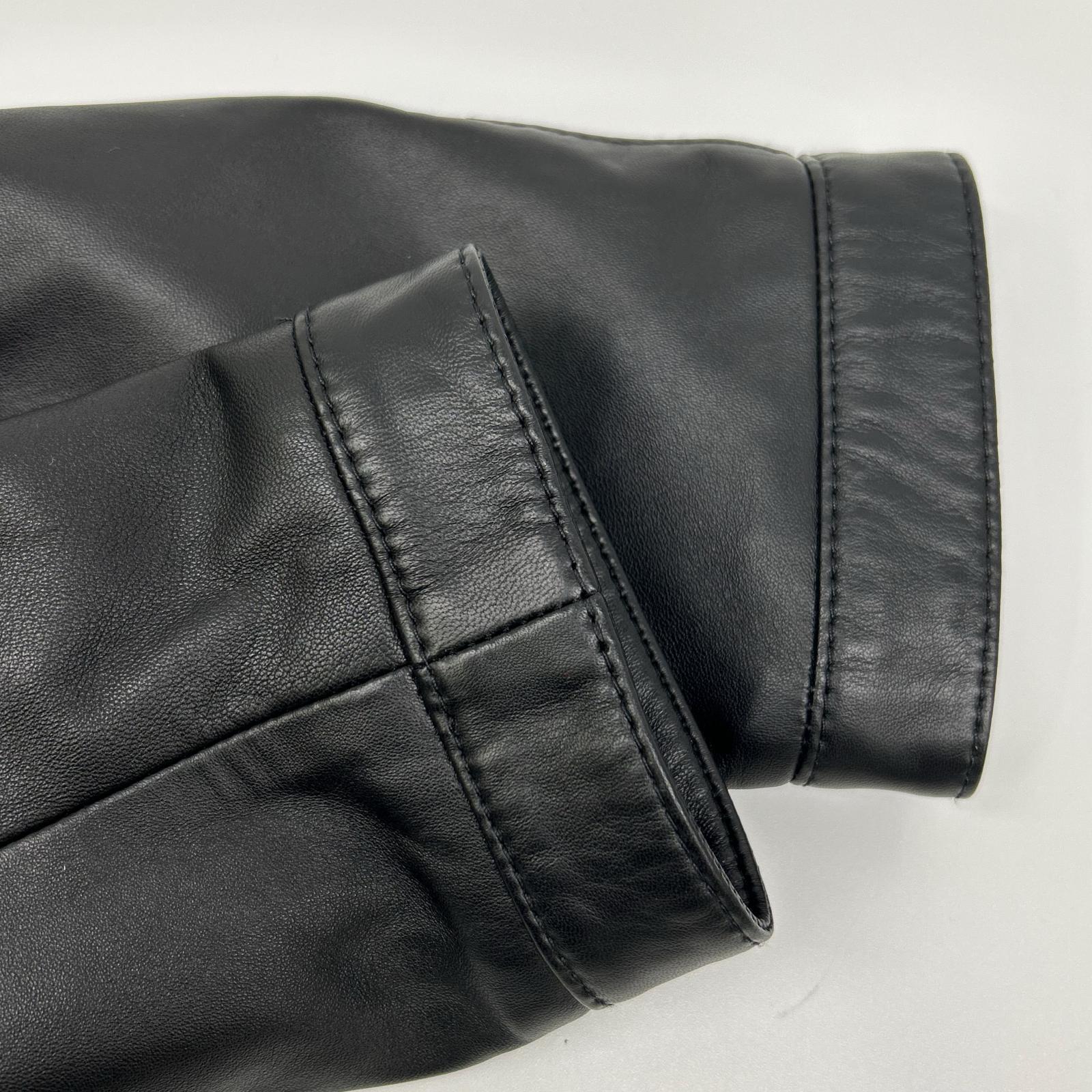 HUGO BOSS ヒューゴボス 10204714 ブラック オールレザー シングルライダースジャケット ジャケット