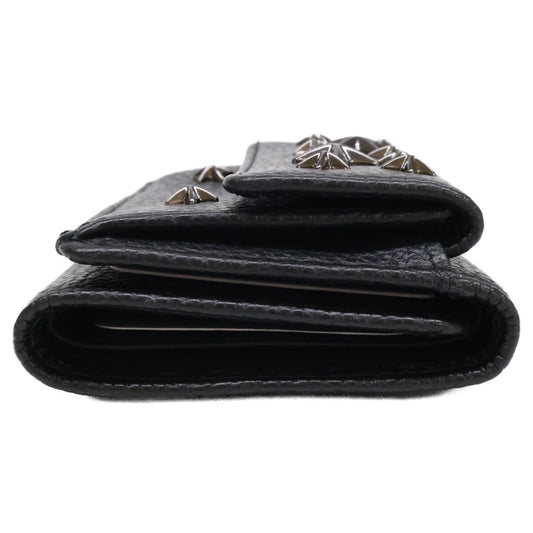 JIMMY CHOO ジミーチュウ 【美品】スタースタッズ レザー コンパクトウォレット 三つ折り財布（小銭入れあり）