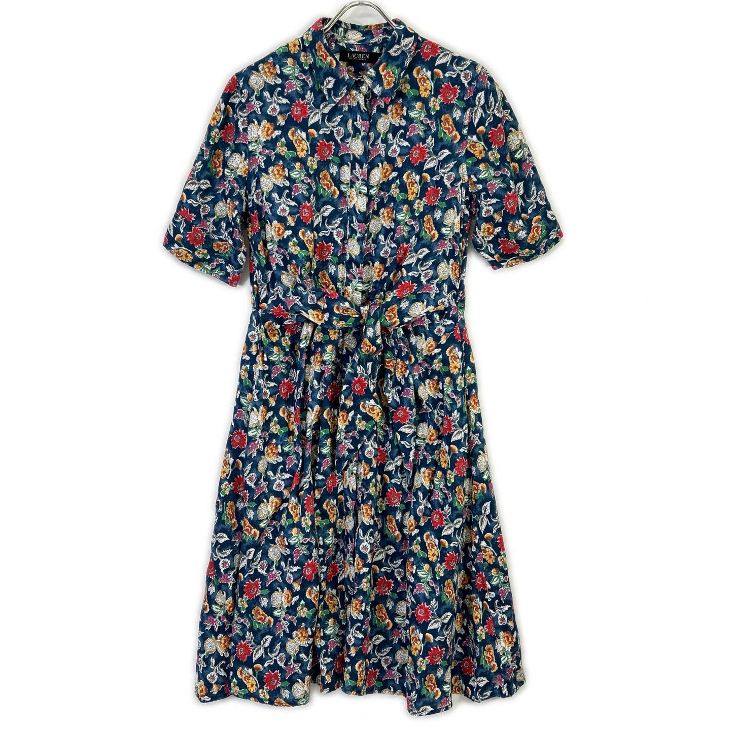 LAUREN RALPH LAUREN ローレン ラルフローレン ネイビー ボタニカル シャツワンピース ワンピース