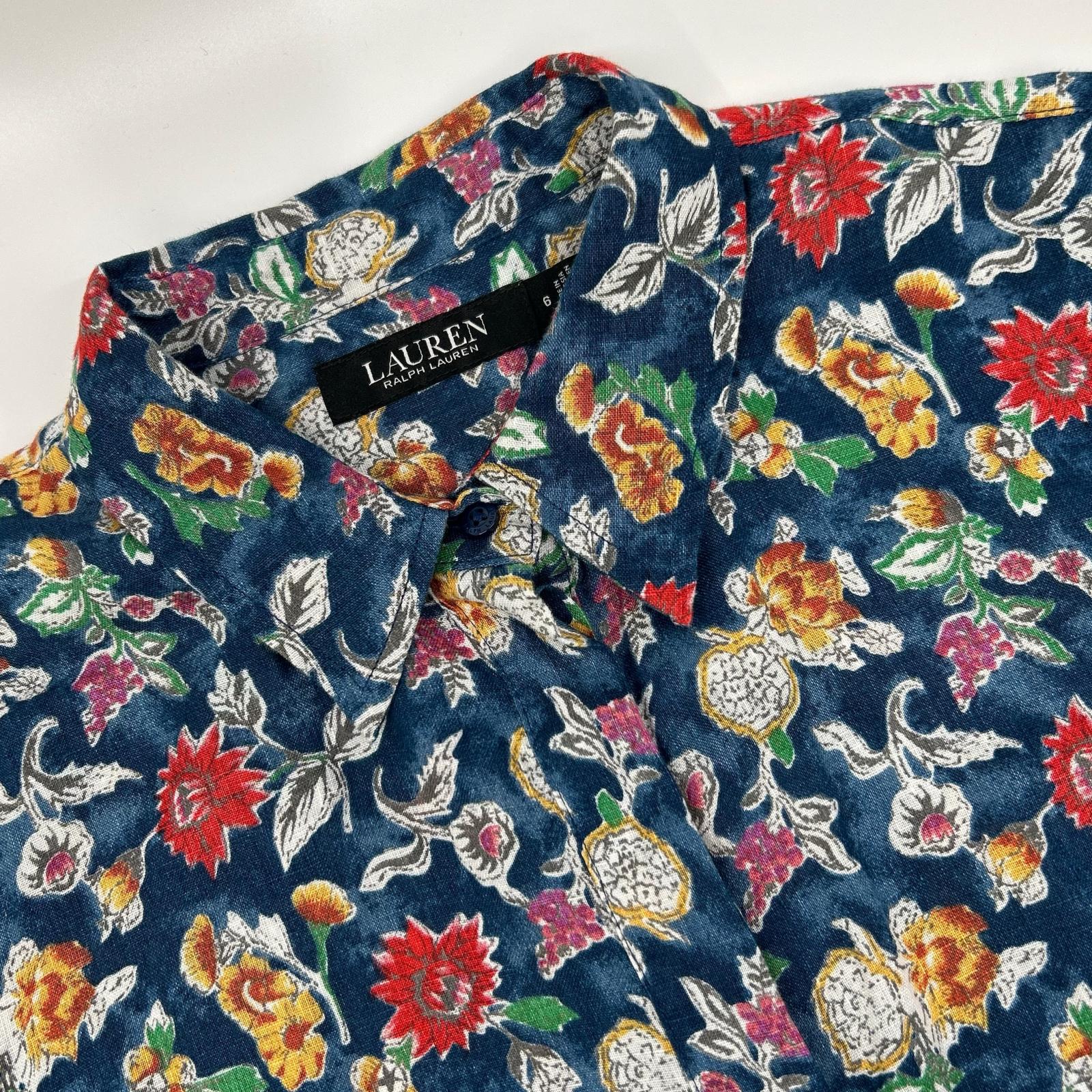 LAUREN RALPH LAUREN ローレン ラルフローレン ネイビー ボタニカル シャツワンピース ワンピース