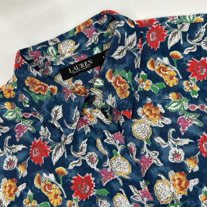 LAUREN RALPH LAUREN ローレン ラルフローレン ネイビー ボタニカル シャツワンピース ワンピース