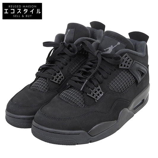 NIKE ナイキ 美品 AIR JORDAN4 RETRO ブラックキャット スエード スニーカー シューズ メンズ ブラック 27cm FV5029-010 シューズ