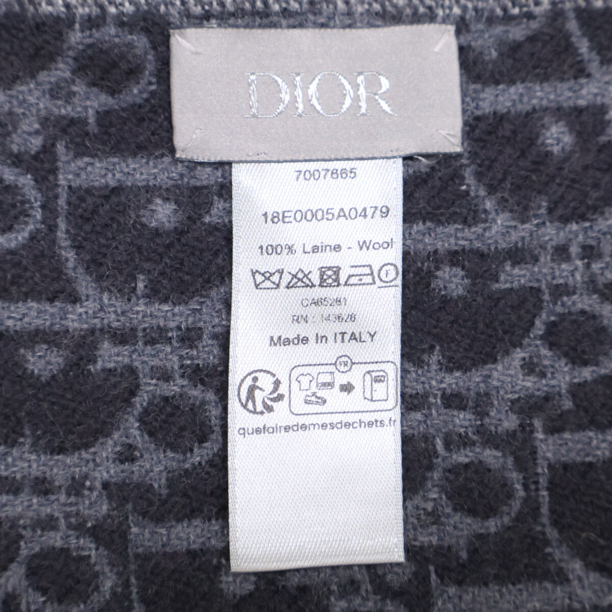 DIOR Dior [excellent condition] 18E0005A0479 Oblique wool scarf