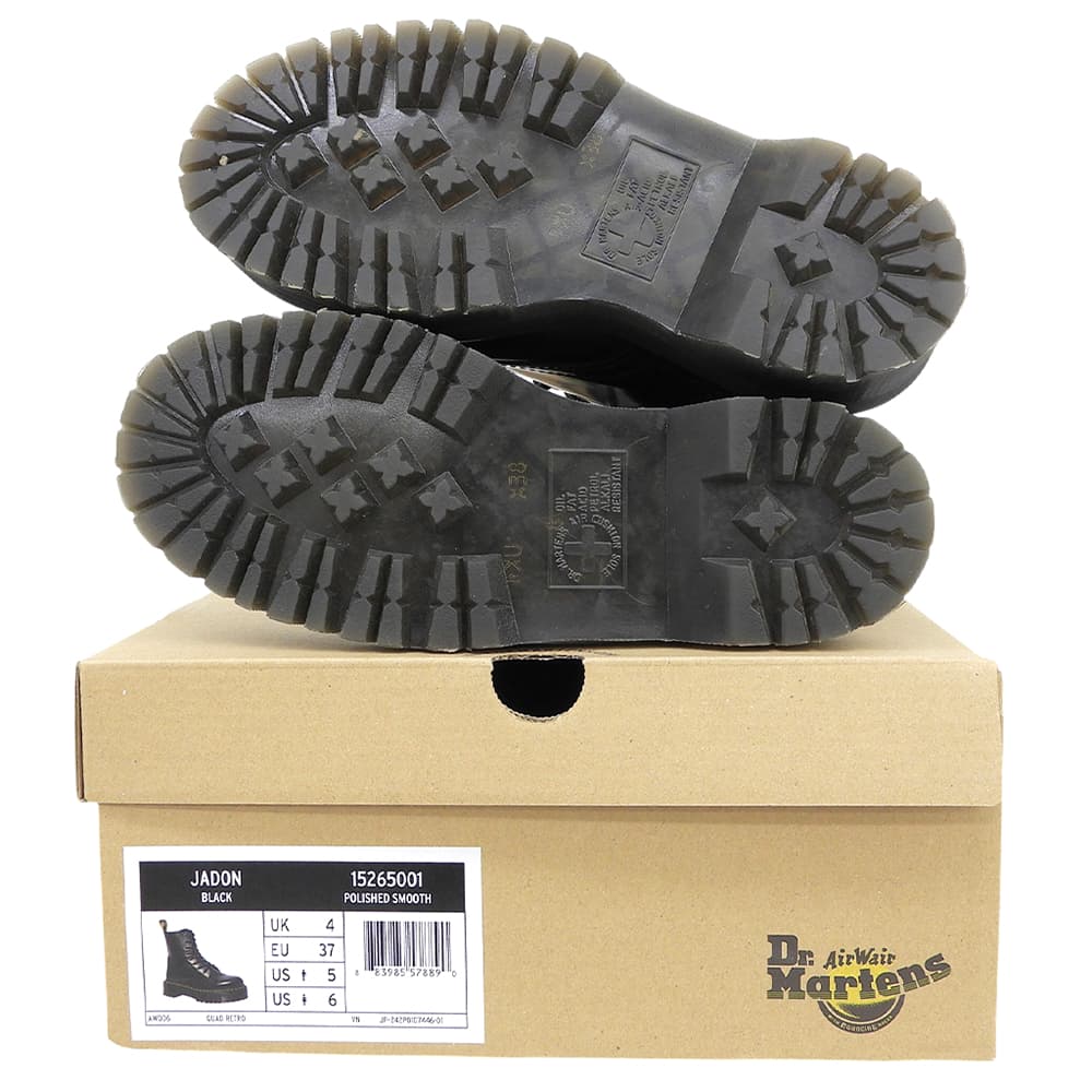 Dr.Martens Leather lace-up shoes, women's shoes, black, 37, aw006 kv04w, shoes