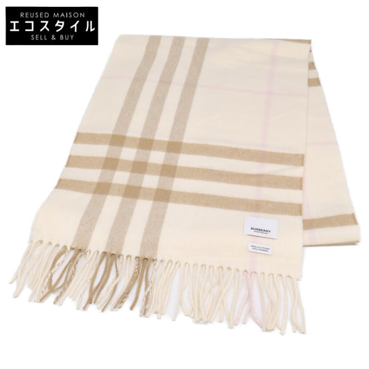 BURBERRY バーバリー 【美品/国内正規】8020814/70Q チェック カシミヤ フリンジ マフラー
