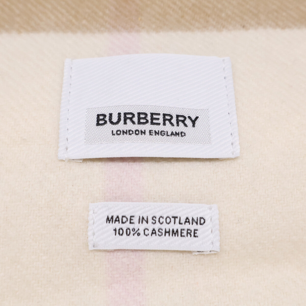 BURBERRY Burberry [excellent condition/domestically authorized] 8020814/70Q checked cashmere fringed scarf