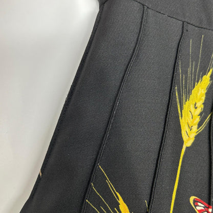 VALENTINO ヴァレンティノ RB3VAKY24GK ブラック ウールシルク 花柄 ミニドレス ワンピース
