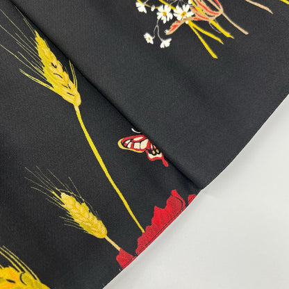 VALENTINO ヴァレンティノ RB3VAKY24GK ブラック ウールシルク 花柄 ミニドレス ワンピース