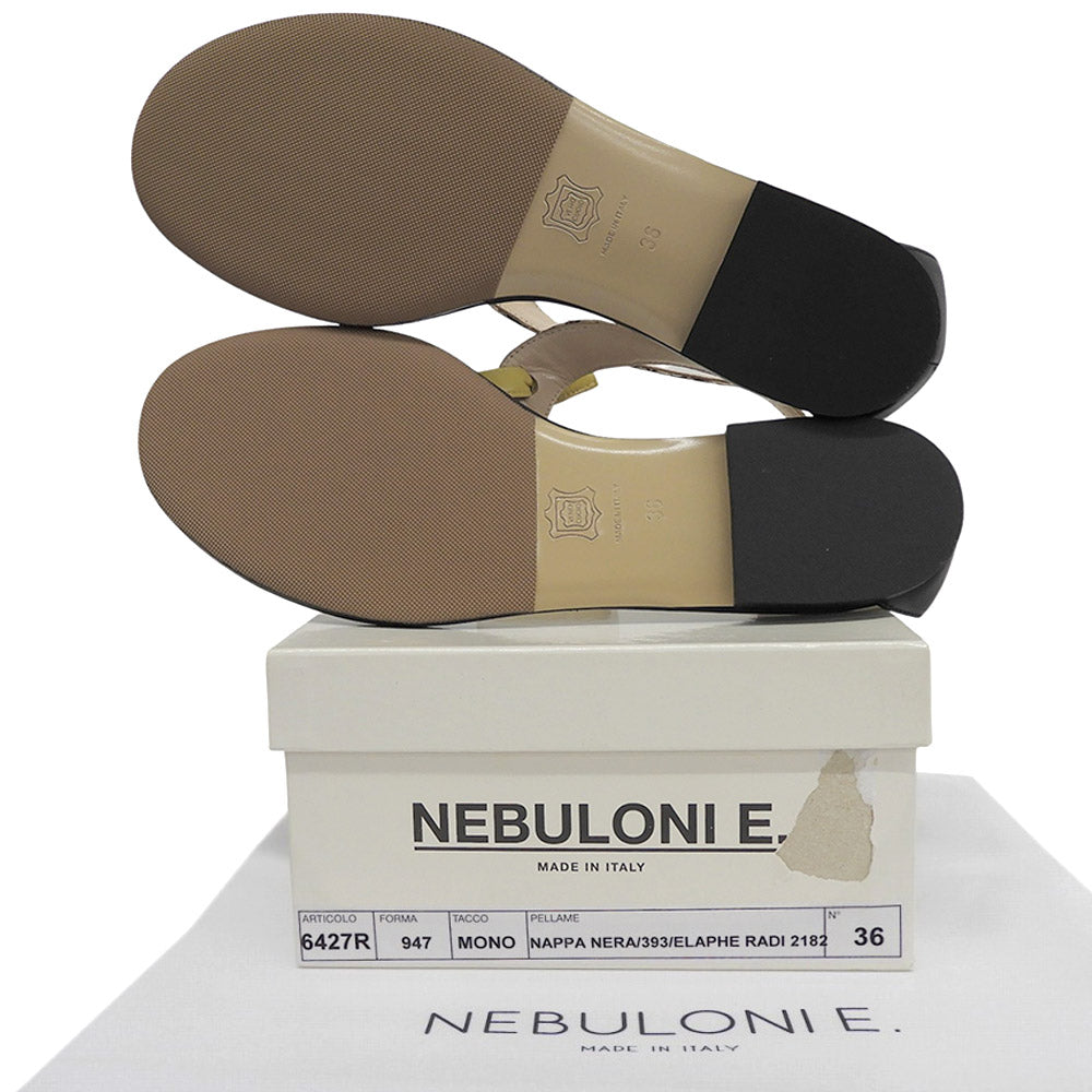 NEBULONIE ネブローニ 未使用 パイソン ストラップ フラットサンダル