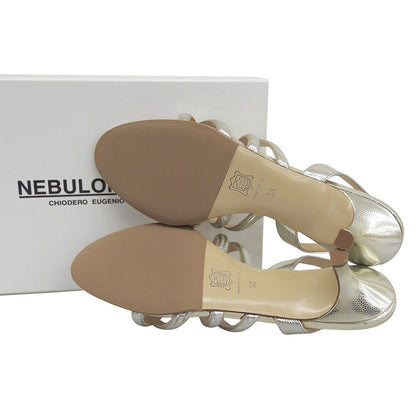 NEBULONIE Fine Condition Metallic Back-Strap Mule Sandals Women's Silver 36 Shoes