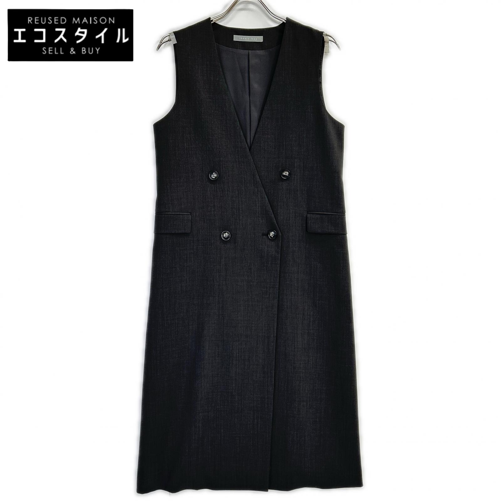 theory luxe セオリーリュクス 03-1102105 ブラウン カラーレスロングジレ ベスト