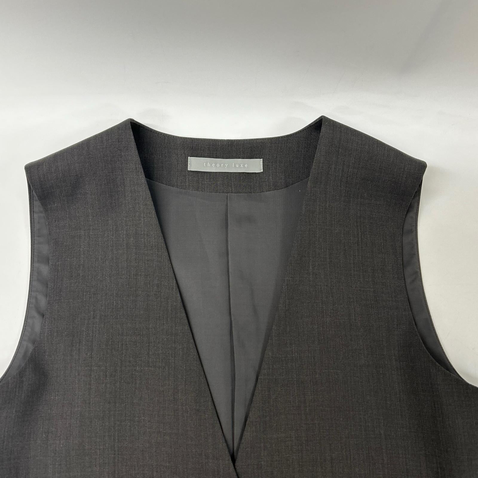 theory luxe セオリーリュクス 03-1102105 ブラウン カラーレスロングジレ ベスト
